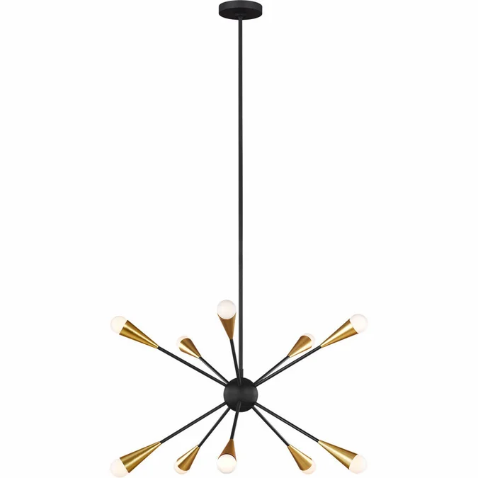 Visual Comfort Studio EC10310MBK Jax Contemporary Midnight Black 27″ Hanging Chandelier