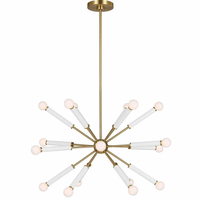 Visual Comfort Studio KSC10518BBSGW Monroe Modern Burnished Brass Chandelier Light