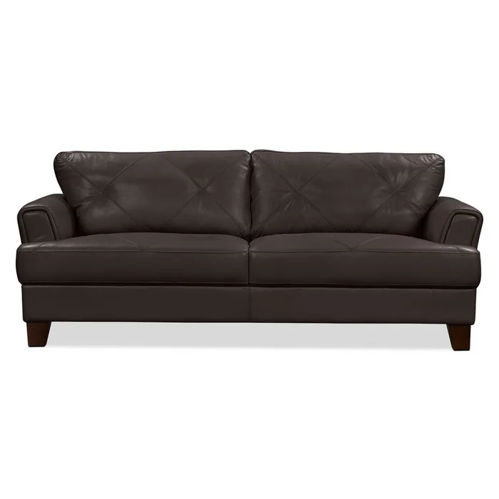 Vita 100% Genuine Leather Sofa Chocolate|Sofa Vita en cuir 100 % vritable – chocolat|VITACH-S – Open-Box