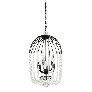 Voliere Six Light Pendant in Matte Black (137|343F06MB)