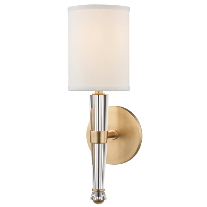 Volta 1-Light Wall Sconce in Aged Brass 4.75L x 4.75W x 15.25H