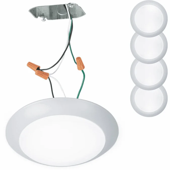 WAC Lighting FM-306-930JB-WT-4 Disc Modern White LED 7.4″ Home Ceiling Lighting (Pack of 4)