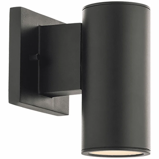 WAC Lighting WS-W190208-30-BK Cylinder Modern Black LED Outdoor Lighting Sconce