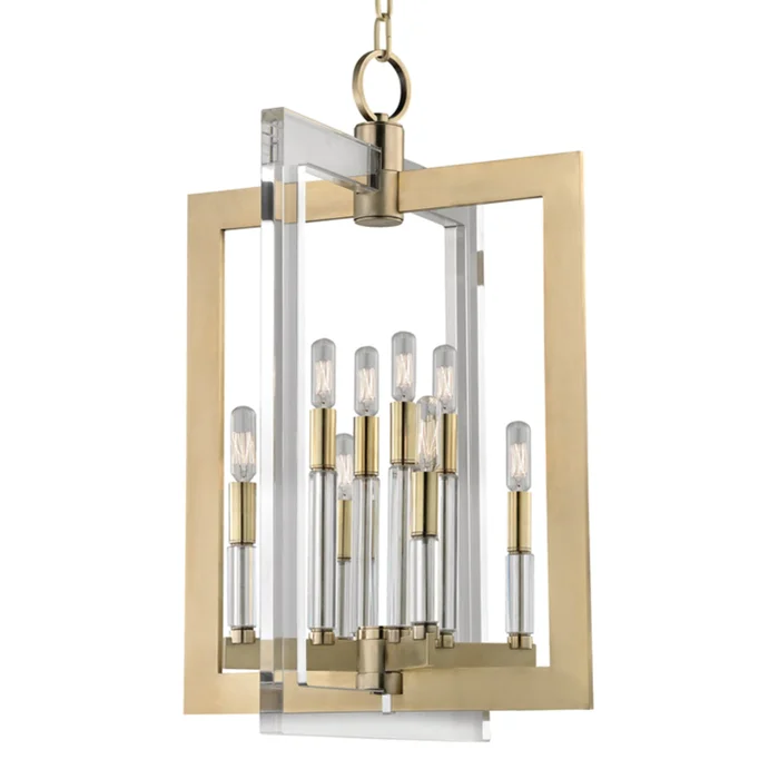 Wellington 8-Light Pendant in Aged Brass 17.5L x 17.5W x 26.5H