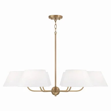 Welsley Six Light Chandelier in Aged Brass (65|450461AD)