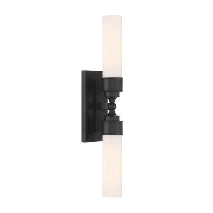wilcox 2 light led matte black sconce