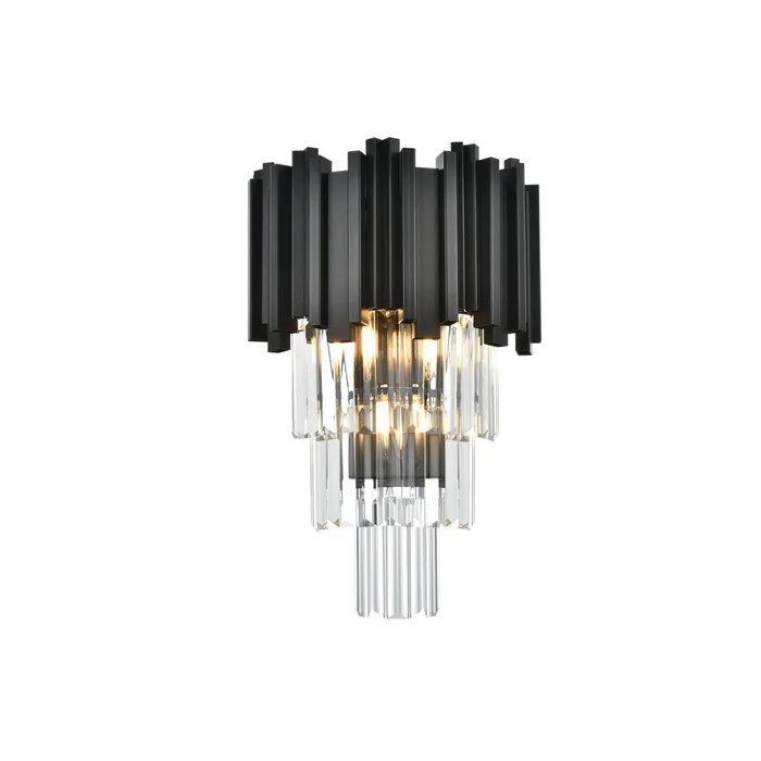 willow 12 inch wall sconce in black