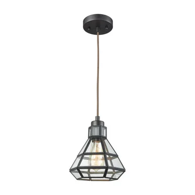 Window Pane One Light Mini Pendant in Oil Rubbed Bronze (45|57126/1)