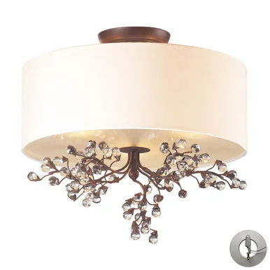 Winterberry Three Light Semi Flush Mount in Antique Darkwood (45|20089/3-LA)