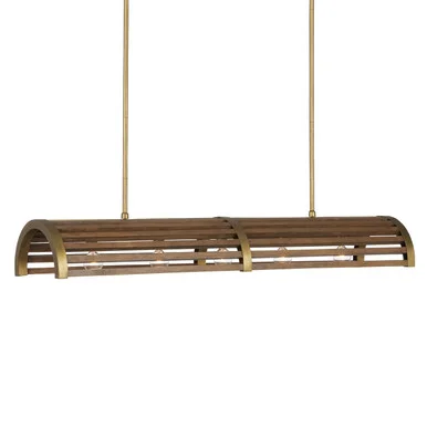 Woodbine Chestnut Rectangular Chandelier Five Light Chandelier in Chestnut/Brass (142|9000-0967)