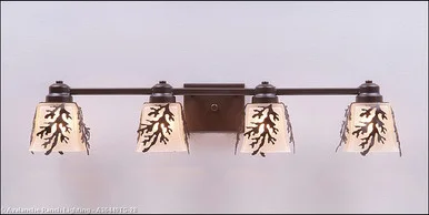Woodland-Cedar Bough Dark Bronze Metallic Four Light Bath Vanity Light in Dark Bronze Metallic (172|A36449TS-28)