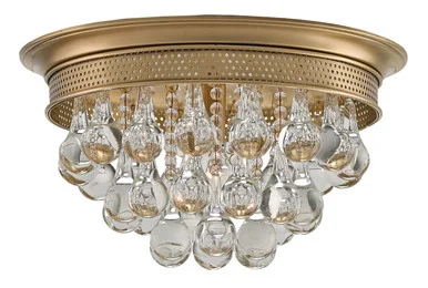 Worthing Brass Flush Mount One Light Flush Mount in Antique Brass (142|9999-0002)