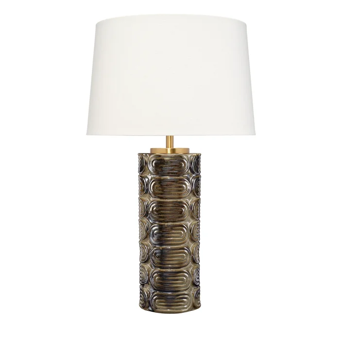 wright ceramic table lamp with linen shade