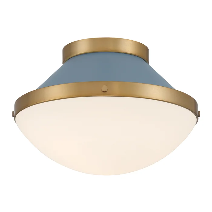 xander 1 light vibrant gold + blue flush mount