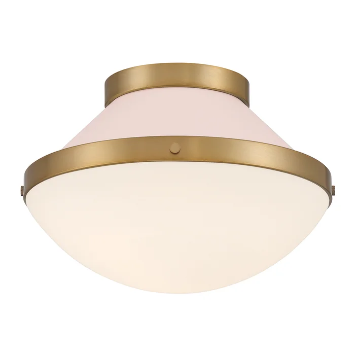 xander 1 light vibrant gold + blush flush mount