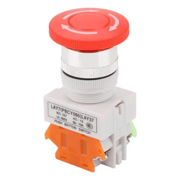 YWBL-WH Mushroom Emergency Stop Push Button Switch – 22MM