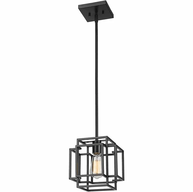 Z-Lite 454MP-MB Titania Modern Matte Black Mini Pendant Light Fixture