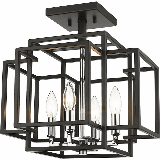 Z-Lite 454SF-BK-CH Titania Contemporary Black / Chrome Ceiling Light