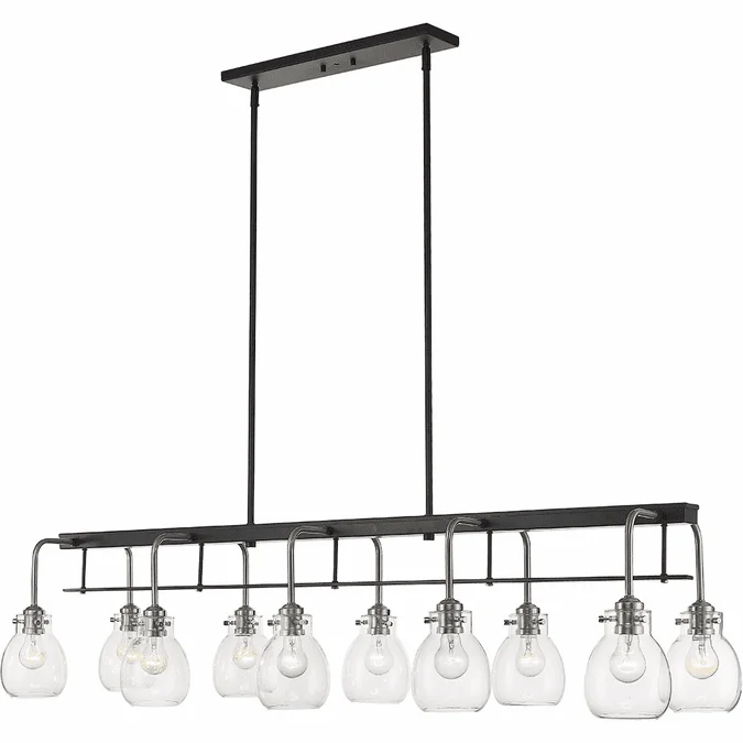 Z-Lite 466-10L-MB-BN Kraken Modern Matte Black & Brushed Nickel Kitchen Island Light