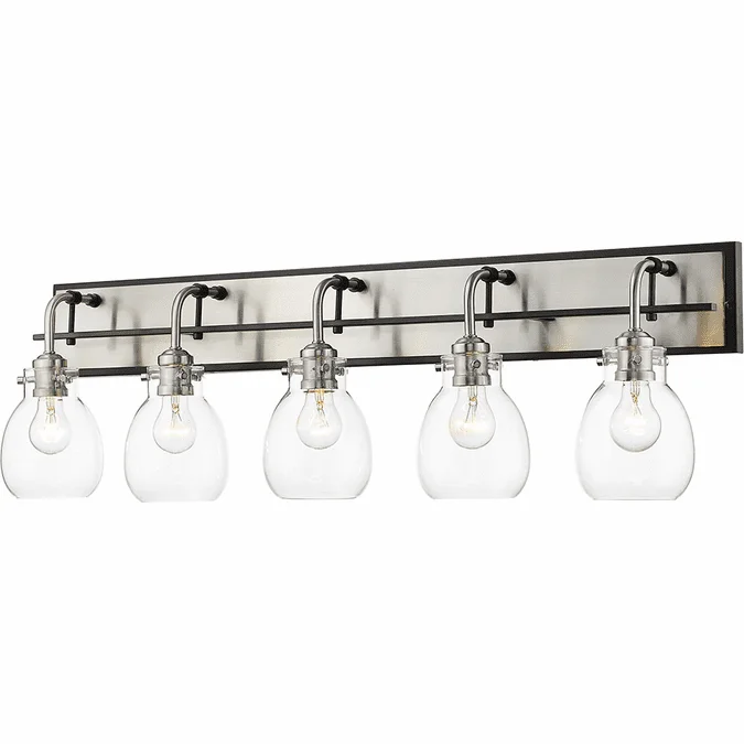Z-Lite 466-5V-MB-BN Kraken Modern Matte Black & Brushed Nickel 5-Light Vanity Light