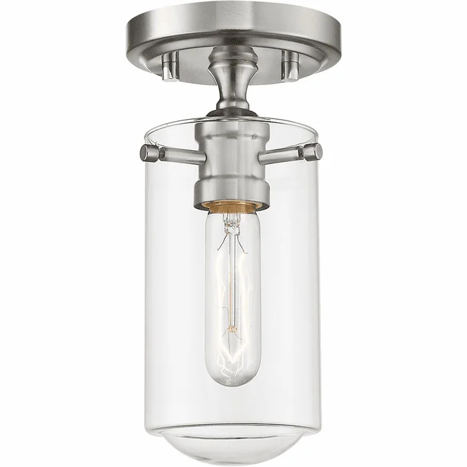Z-Lite 471F1-BN Delaney Contemporary Brushed Nickel Flush Mount Lighting Fixture