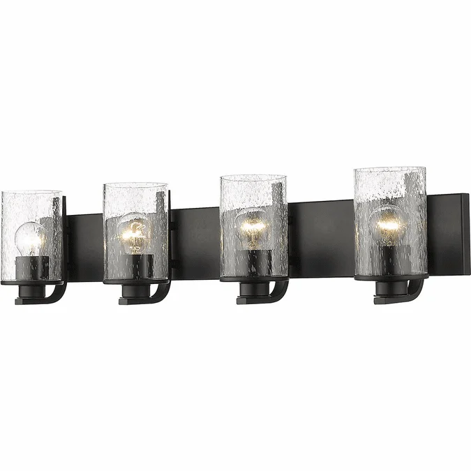 Z-Lite 492-4V-MB Beckett Contemporary Matte Black Bathroom Lighting Fixture