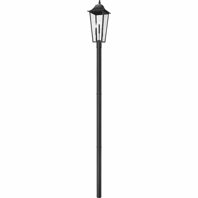 Z-Lite 5008PHXLR-5009P96-BK Gannon Black Exterior Post Lighting Fixture