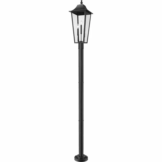 Z-Lite 5008PHXLR-5012P-BK Gannon Black Exterior Lamp Post Light Fixture
