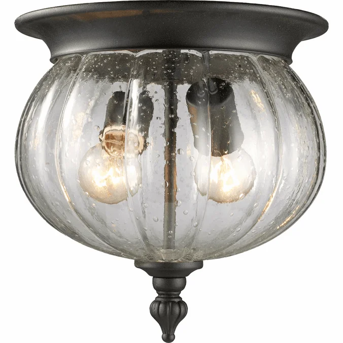 Z-Lite 516F-BK Belmont Traditional Black 9.75″ Tall Outdoor Ceiling Lighting Fixture