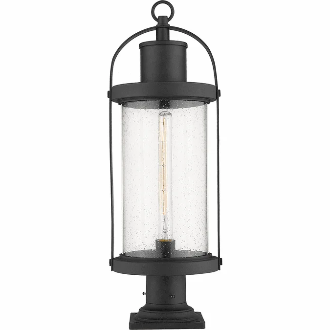 Z-Lite 569PHB-533PM-BK Roundhouse Modern Black Exterior Pier Mount