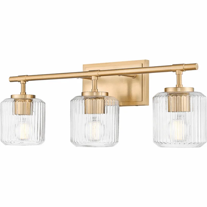 Z-Lite 7515-3V-MGLD Landon Contemporary Modern Gold 3-Light Bathroom Sconce Lighting