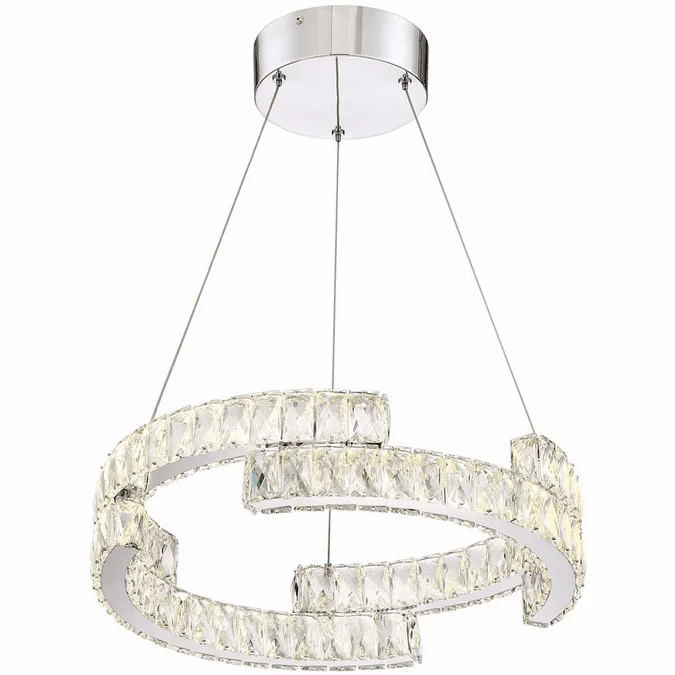 Zeev Lighting CD10192/LED/CH Shift Modern Chrome LED Hanging Pendant Light