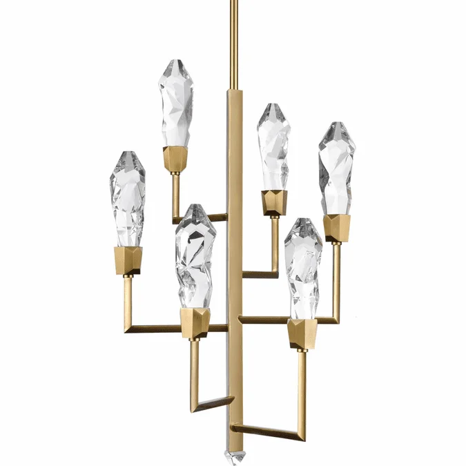 Zeev Lighting CD11425/LED-7/AGB Angelus Modern Aged Brass LED Mini Chandelier Lighting