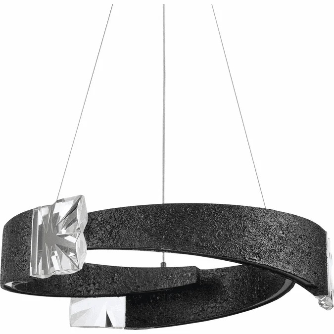 Zeev Lighting CD11621/LED-3/32/TMBK Arcus Modern Textured Matte Black LED Hanging Light