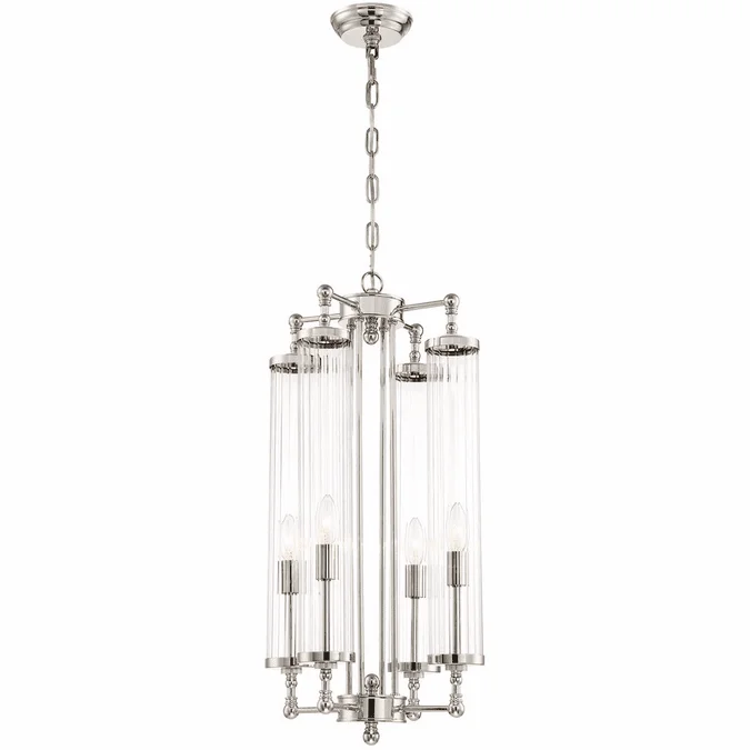 Zeev Lighting P30069/4/PN Regis Contemporary Polished Nickel Foyer Light Fixture