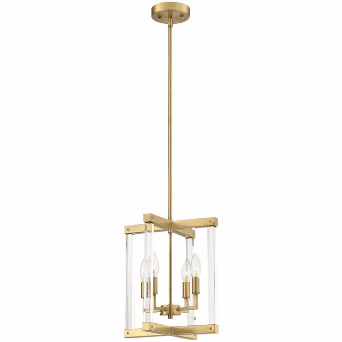 Zeev Lighting P30084/4/PB Regent Contemporary Polished Brass Foyer Light Fixture