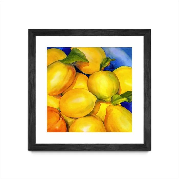 Zest For Life Matted and Framed Black 30×30 Wall Art|uvre dart murale encadre noire et mate Zest For Life 30×30