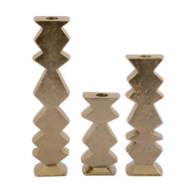 Zig Zag Candleholder in Aged Brass (45|H0897-10526/S3)